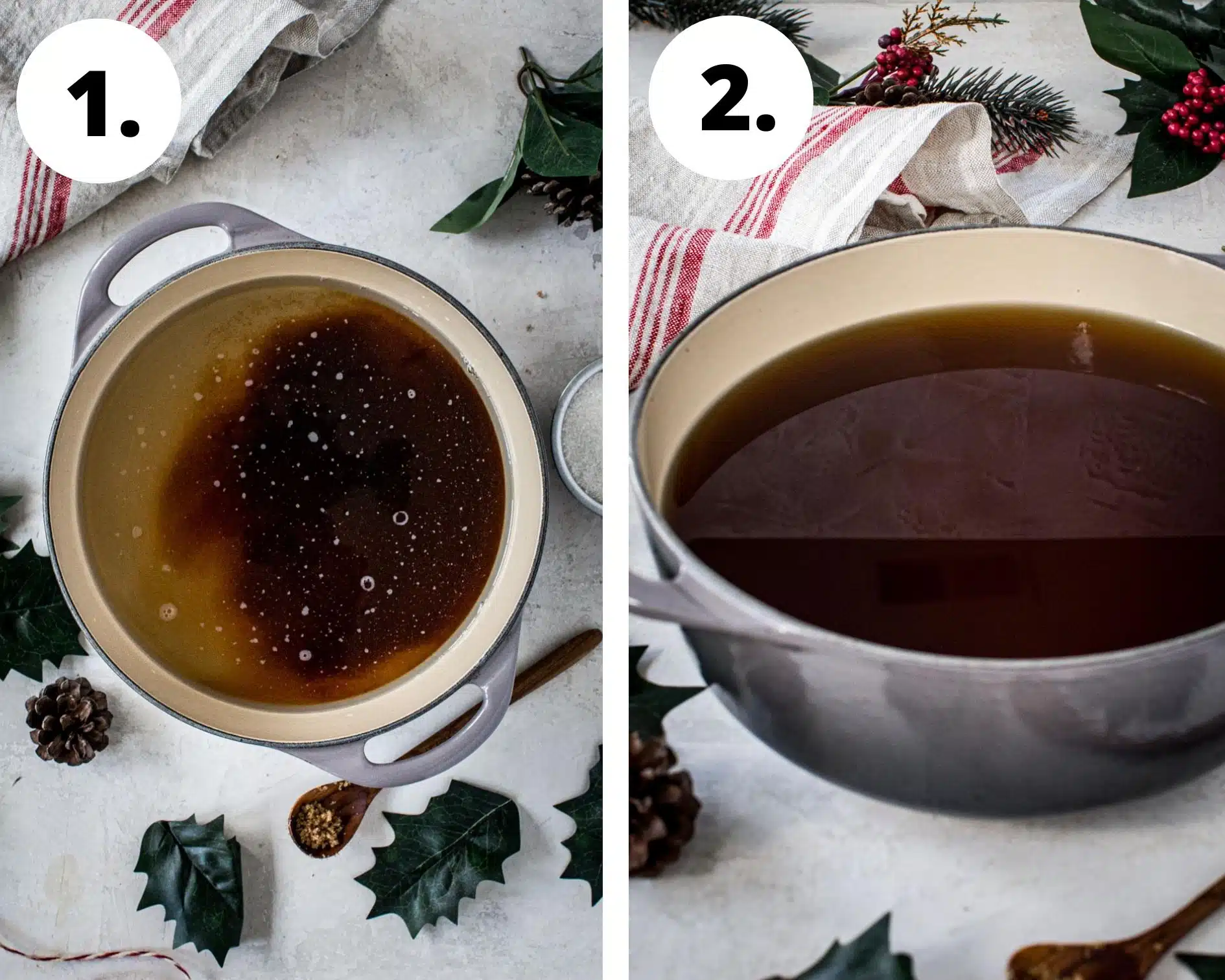 Recipe for amaretto process steps 1 and 2.