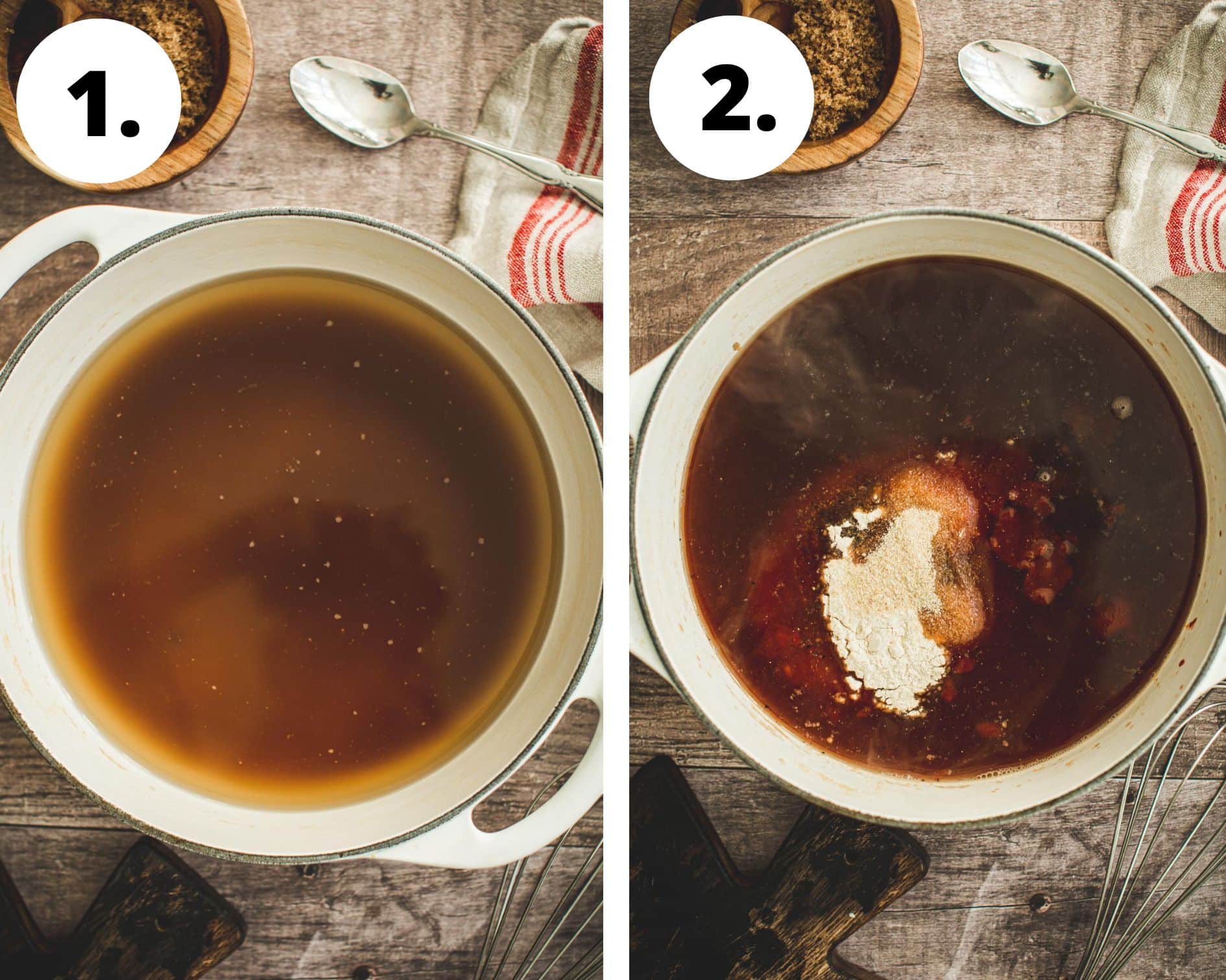 BBQ sauce process steps 1 and 2.