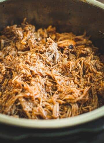 Pulled pork in an Instant Pot.