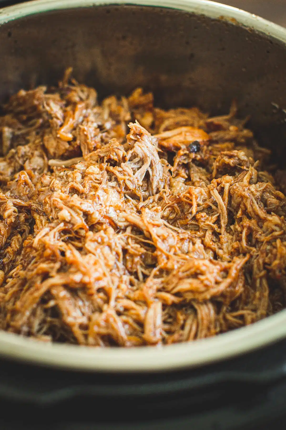 Pulled pork in an Instant Pot.