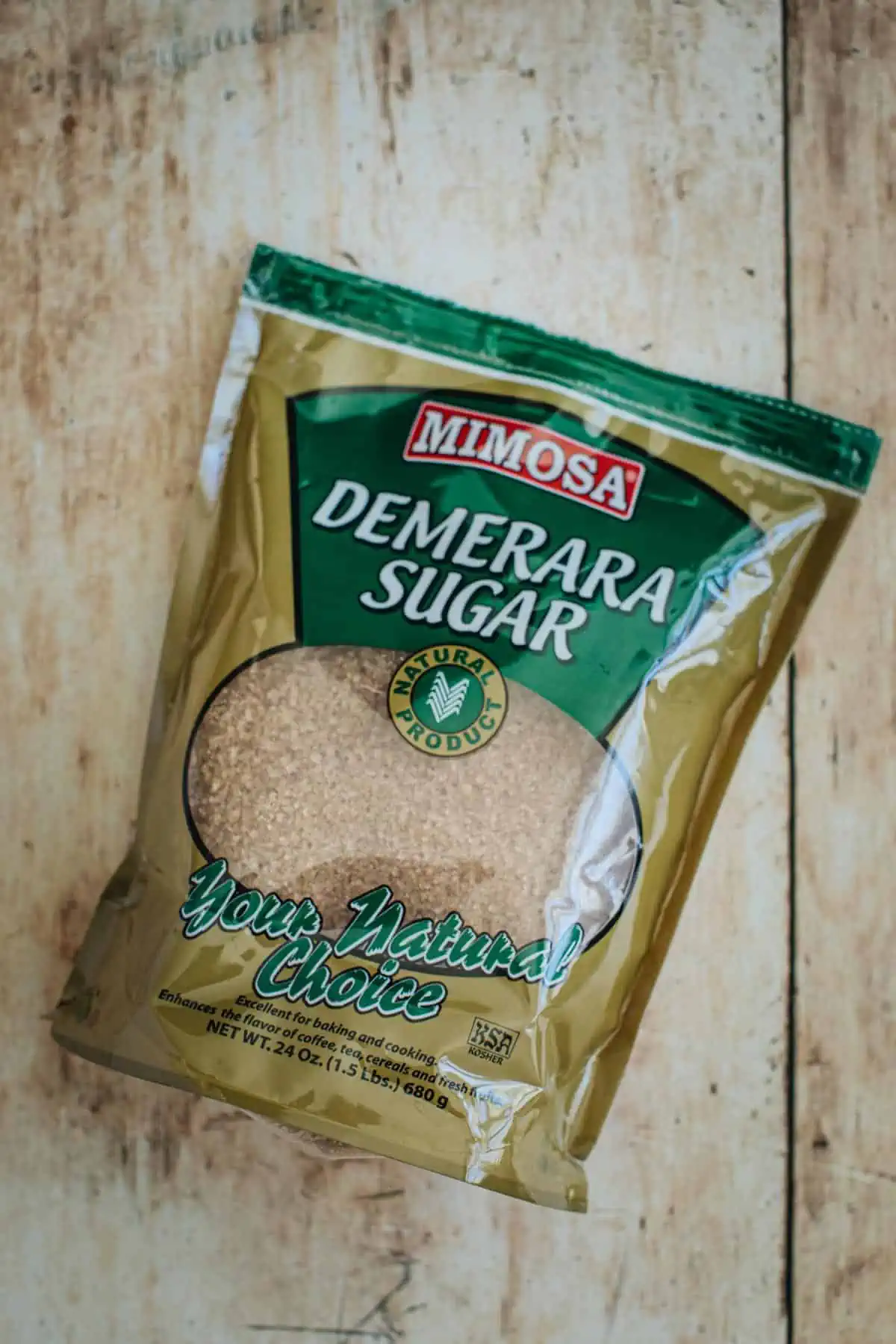 Bag of demerara sugar.