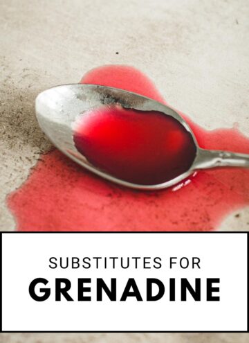 Grenadine on a spoon and spilled around it.