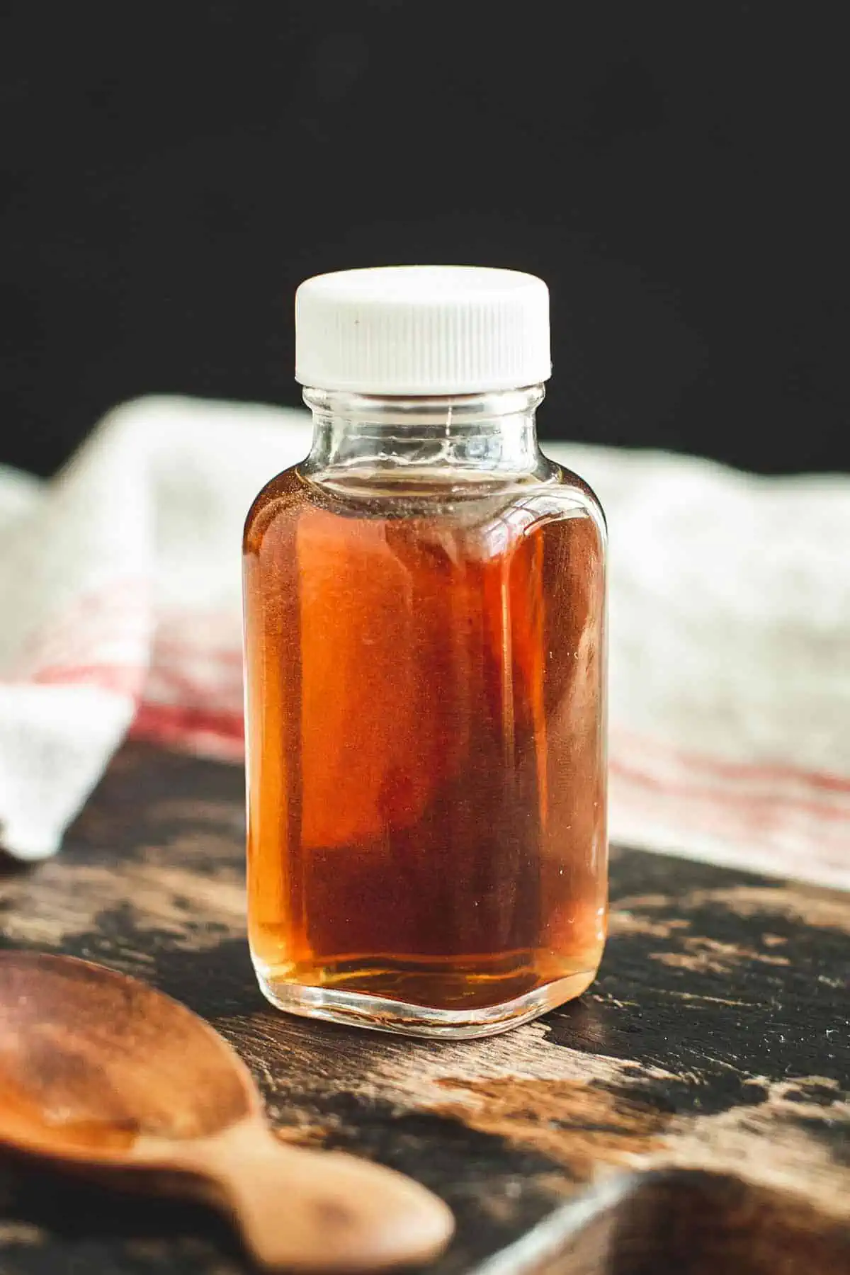 Maple extract recipe in a bottle.