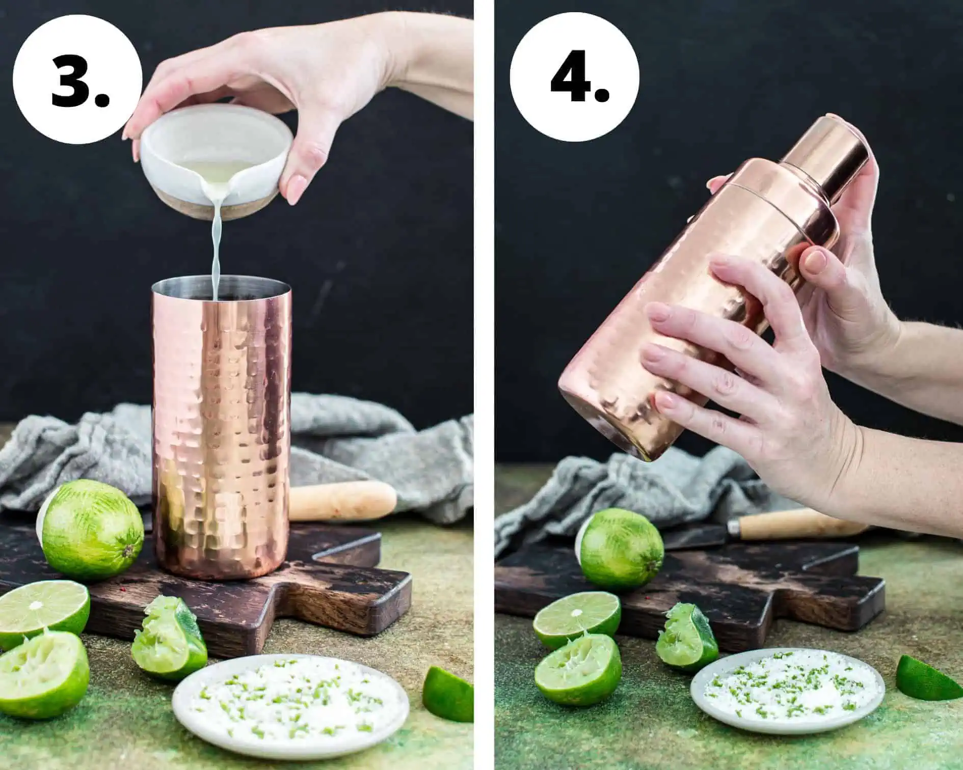How to make a margarita with vodka steps 3 and 4.