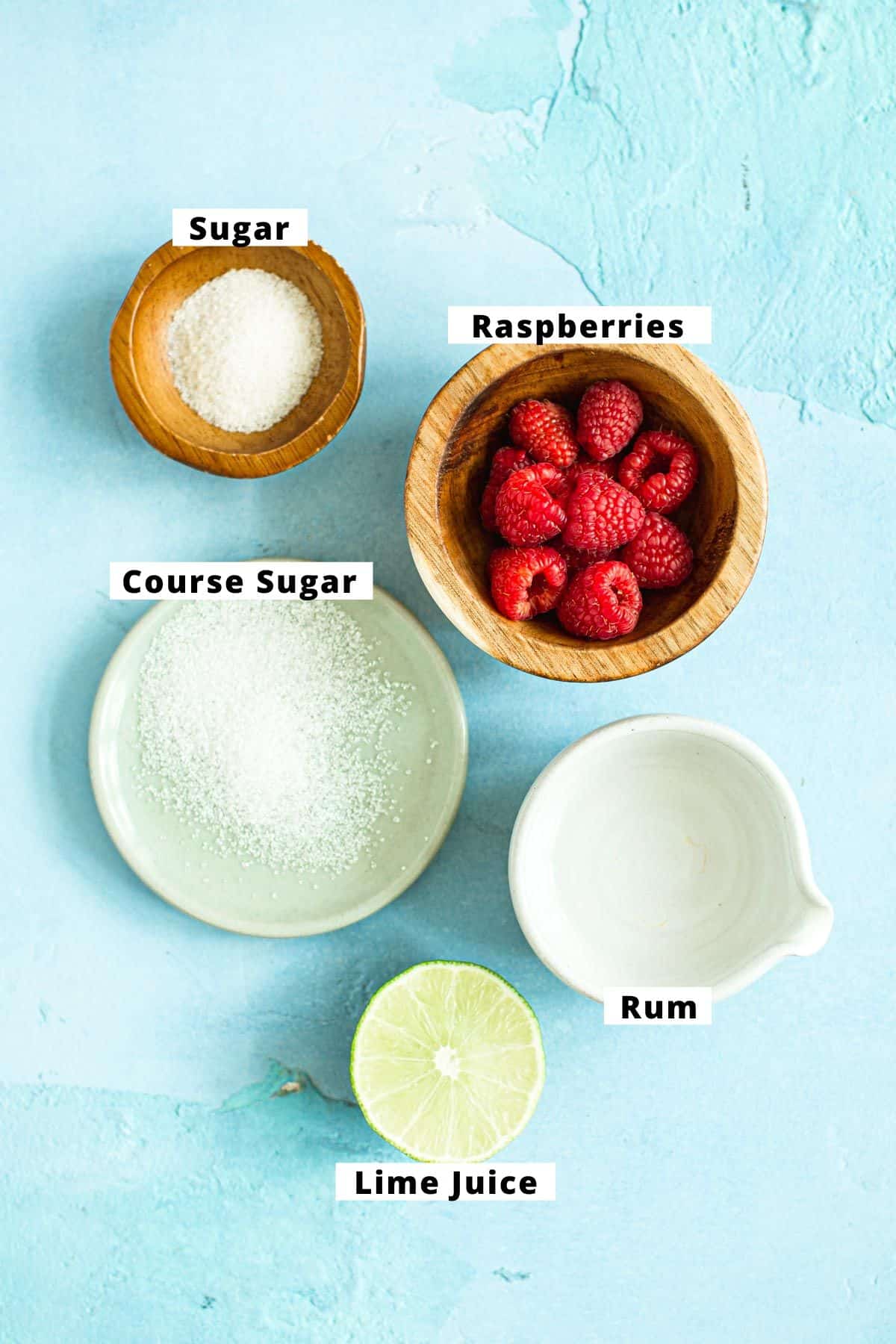 Raspberry daiquiri ingredients.