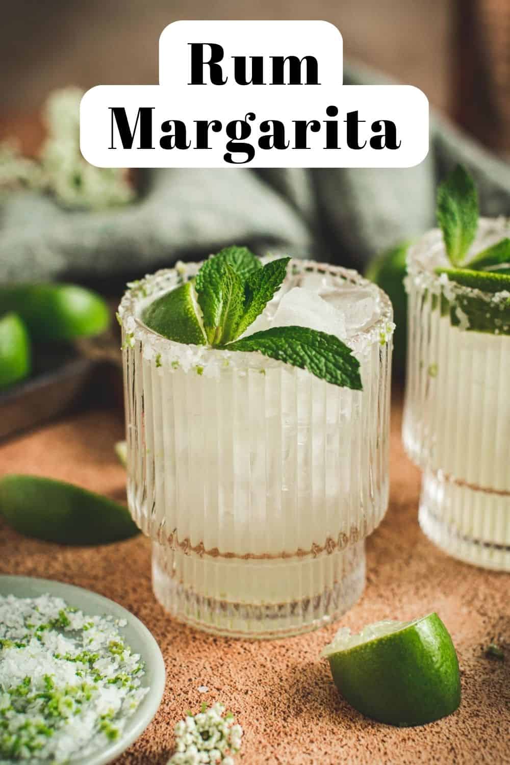 Rum margarita with the title written in block lettering.