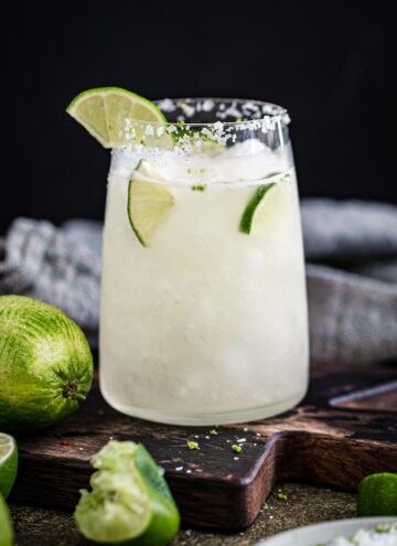 Margarita with vodka and a salted rim.