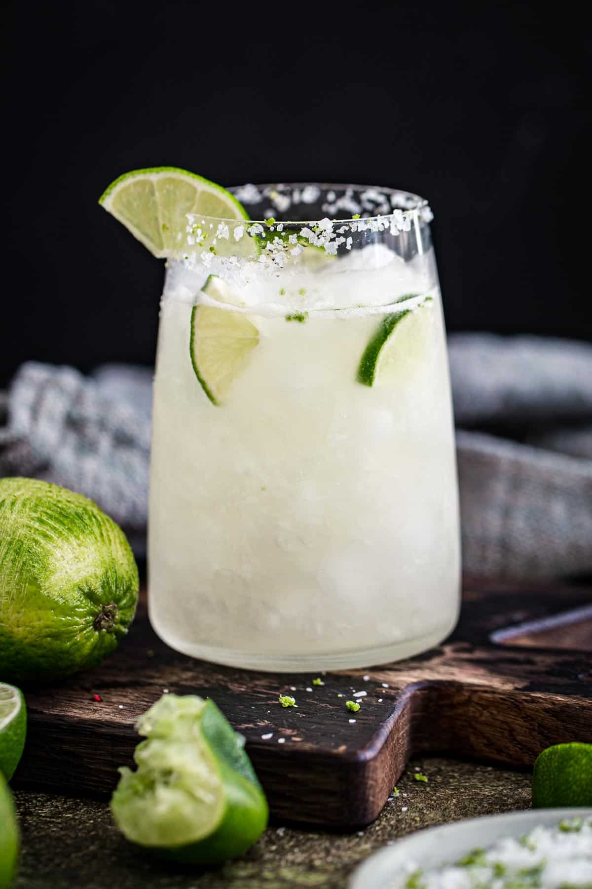 Margarita with vodka and a salted rim.