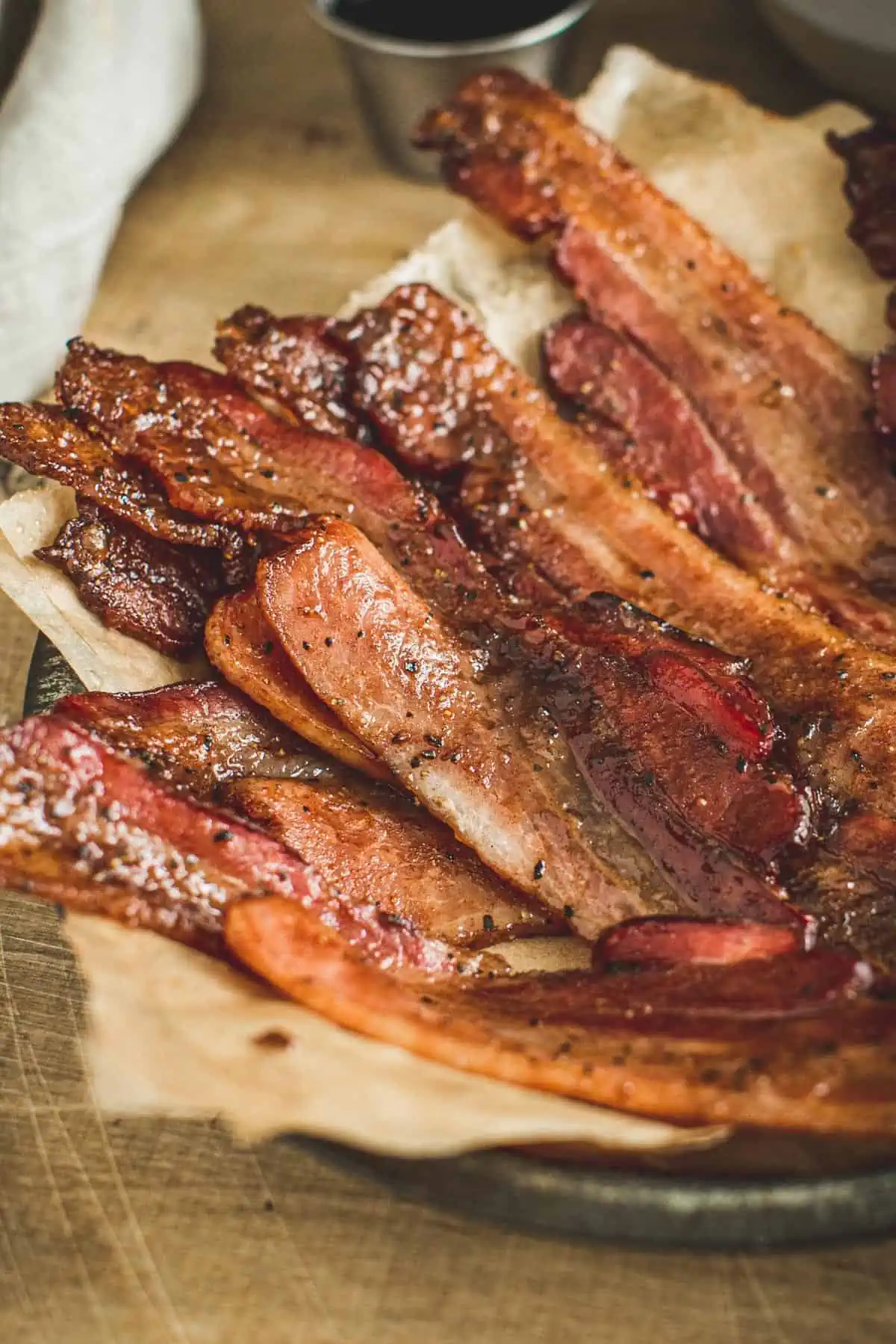 First Watch million dollar bacon piled on a plate.