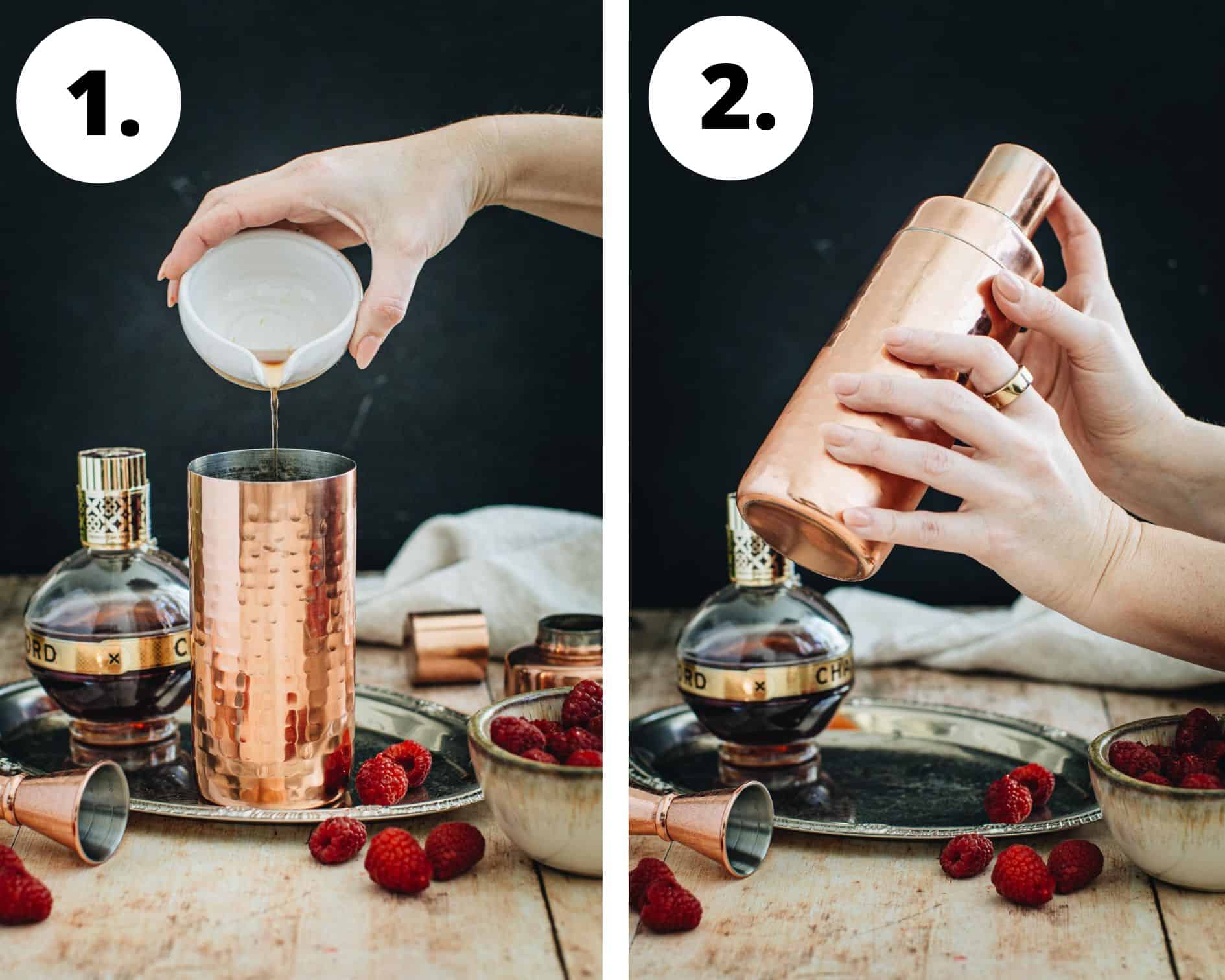 How to make a French Martini process steps.