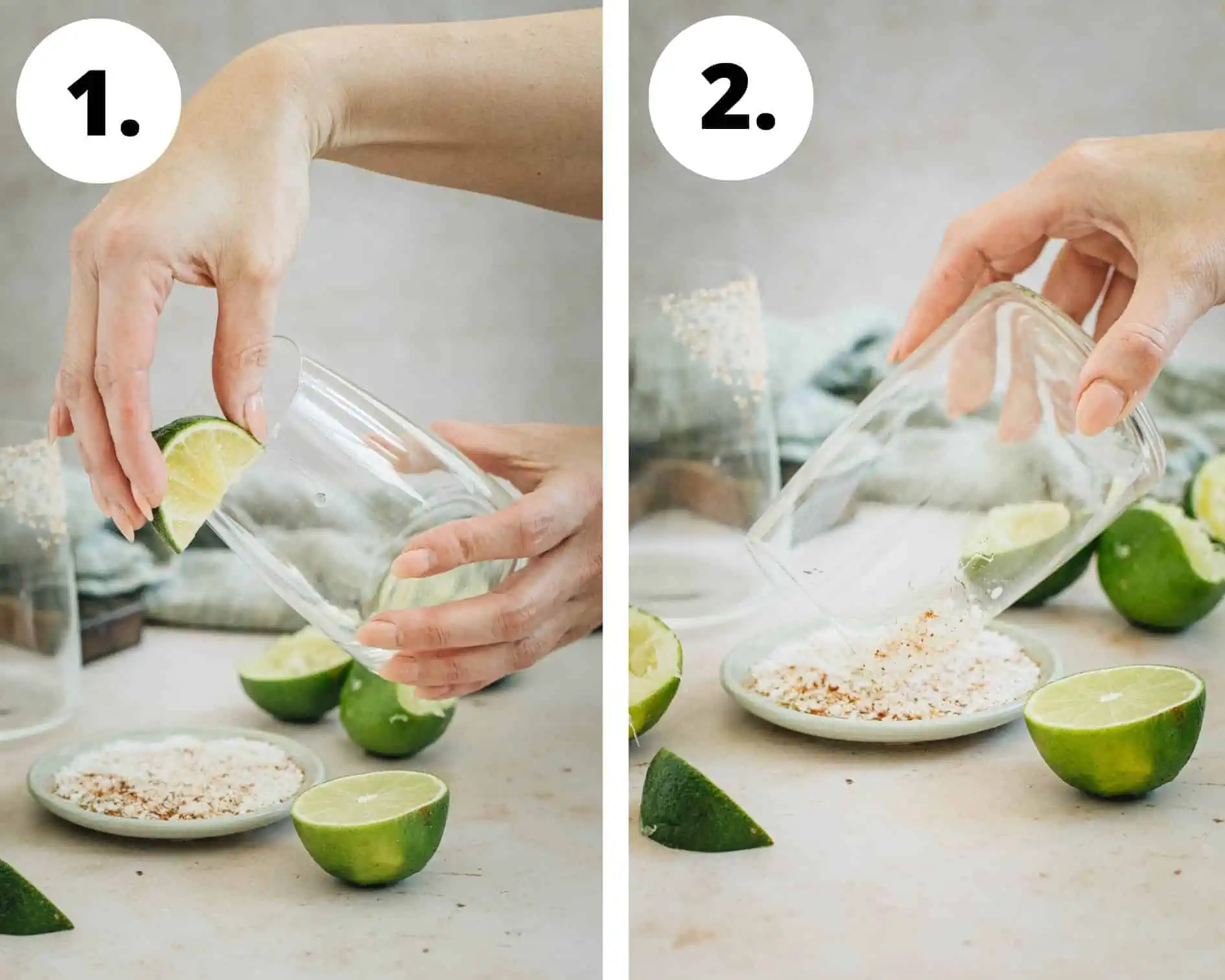 Frozen pineapple margarita recipe steps 1 and 2.