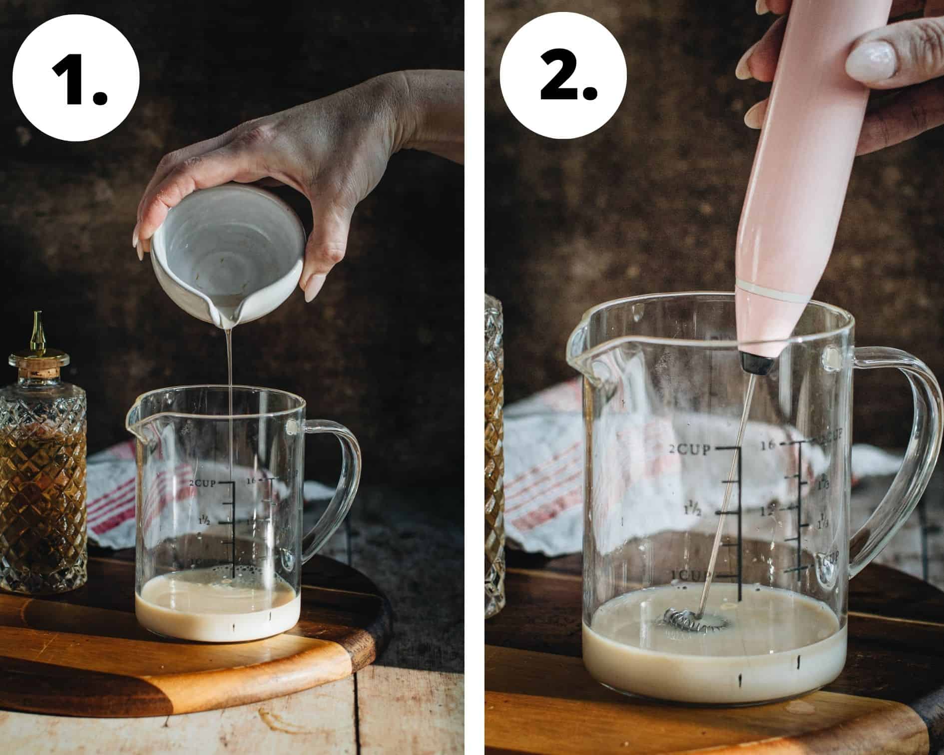How to make cold foam steps 1 and 2.