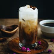 Iced coffee using instant coffee.