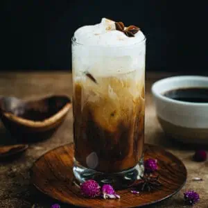 Iced coffee using instant coffee.