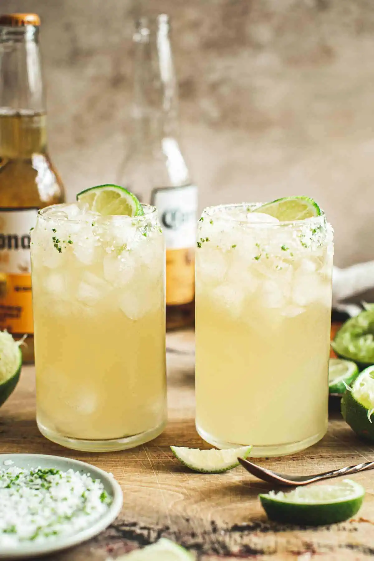 Margarita with beer and a salted rim.