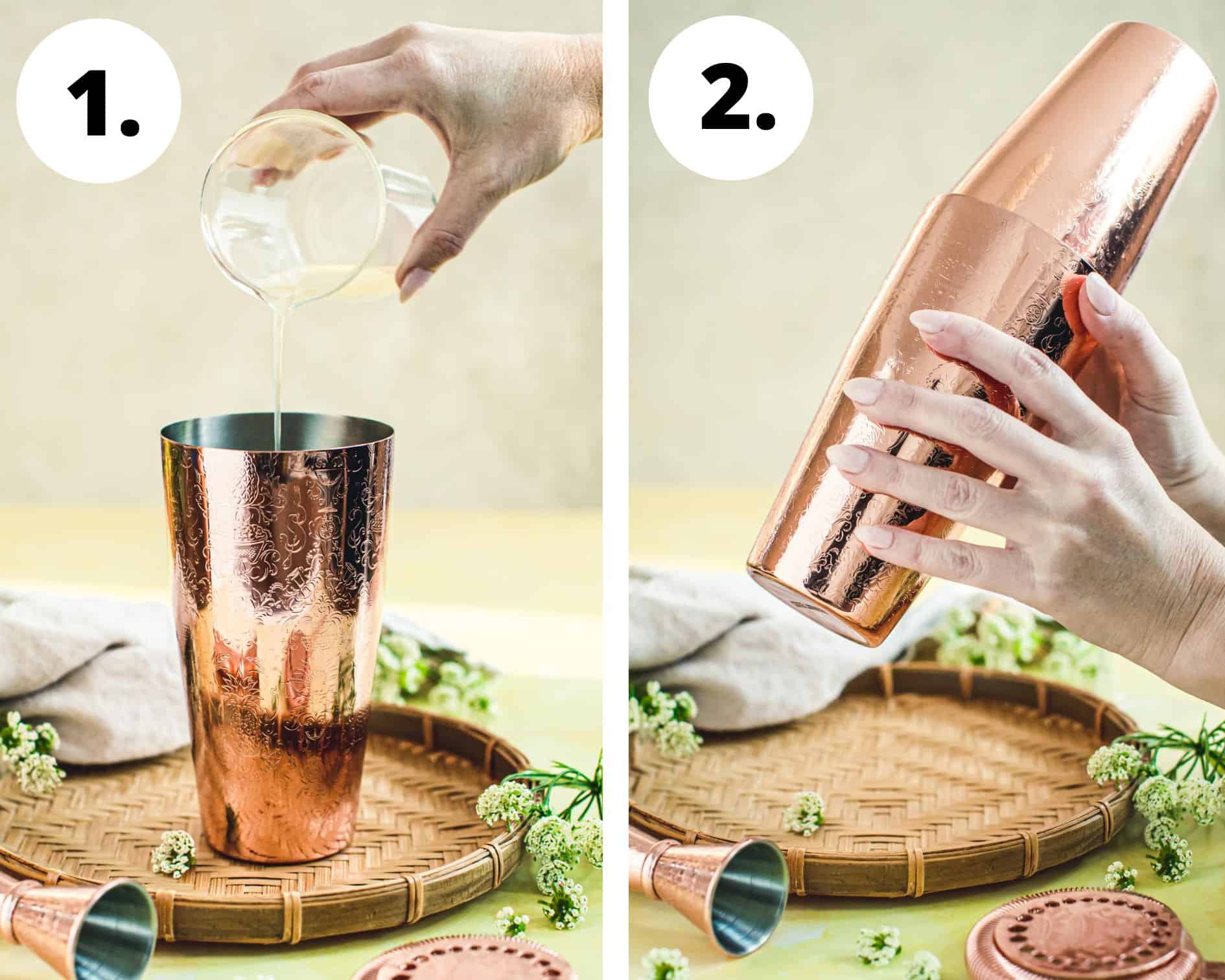 Water moccasin shot process step 1 and 2.