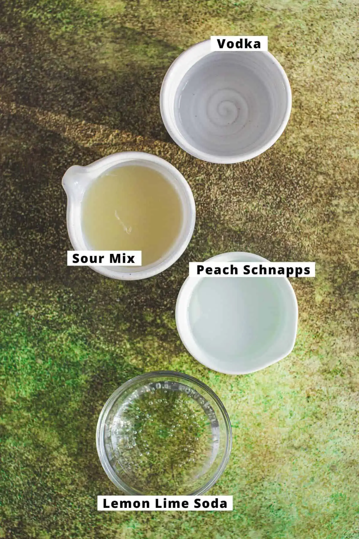 White tea shot ingredients.