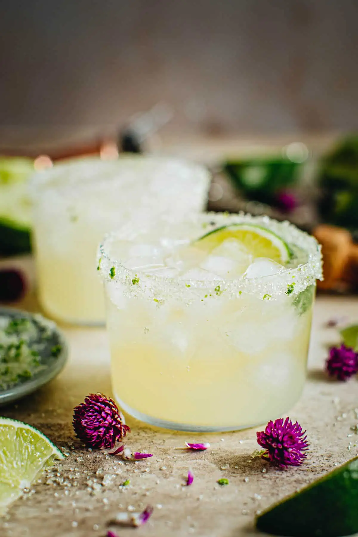 Champagne margarita on the rocks.