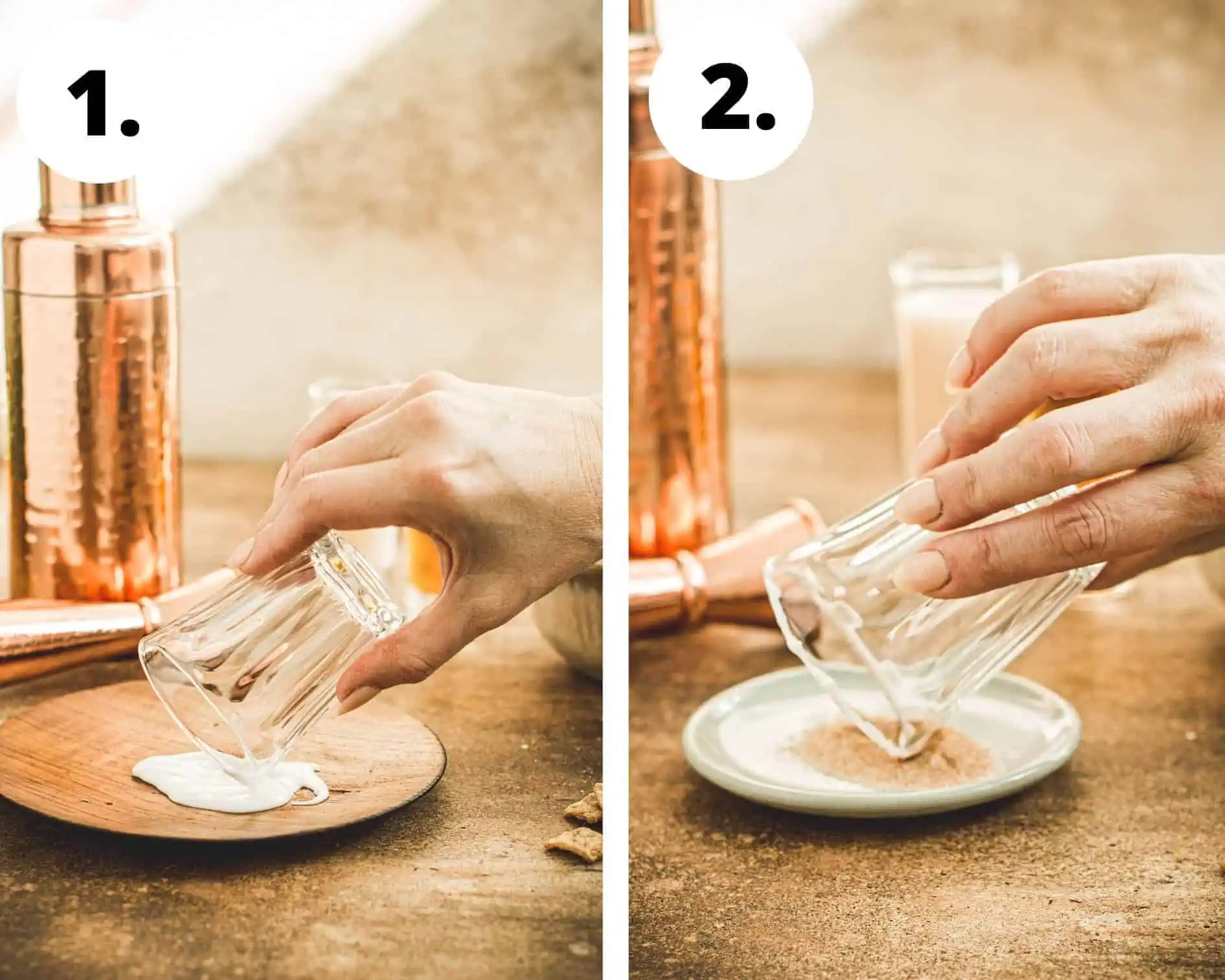 How to make cinnamon toast crunch shots steps 1 and 2.