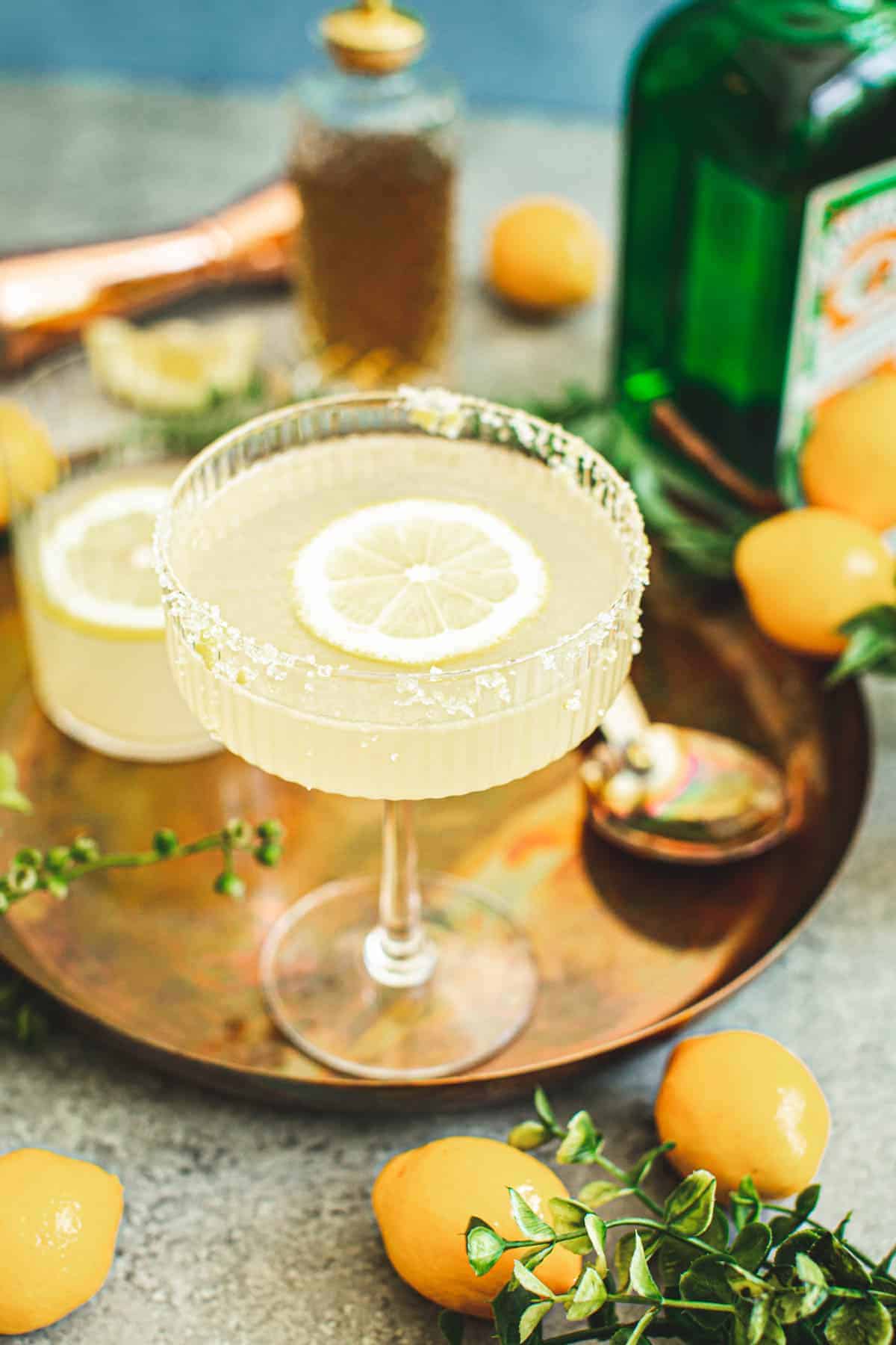 Lavender Lemon Drop Martini With Cocktail Sugar Rim Drinks