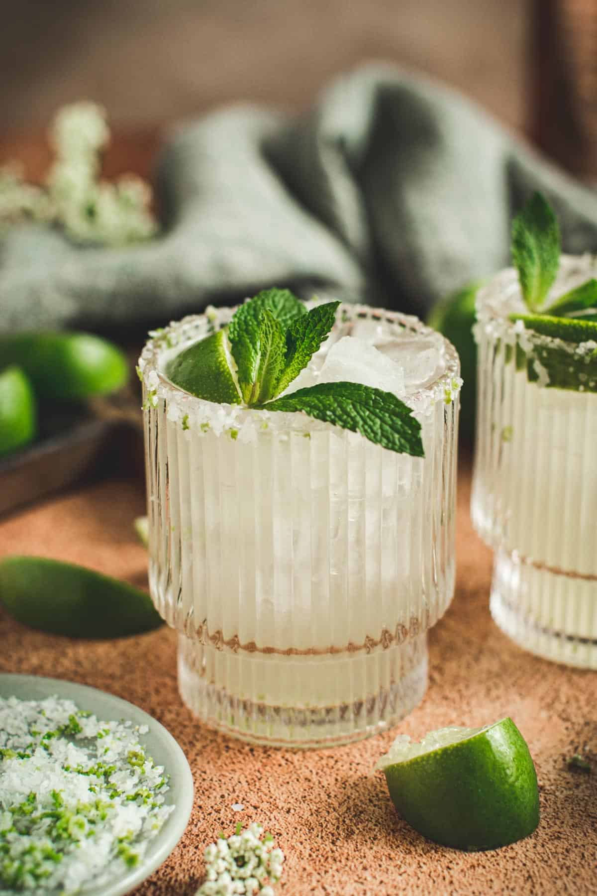 Margarita with rum and a salted rim.