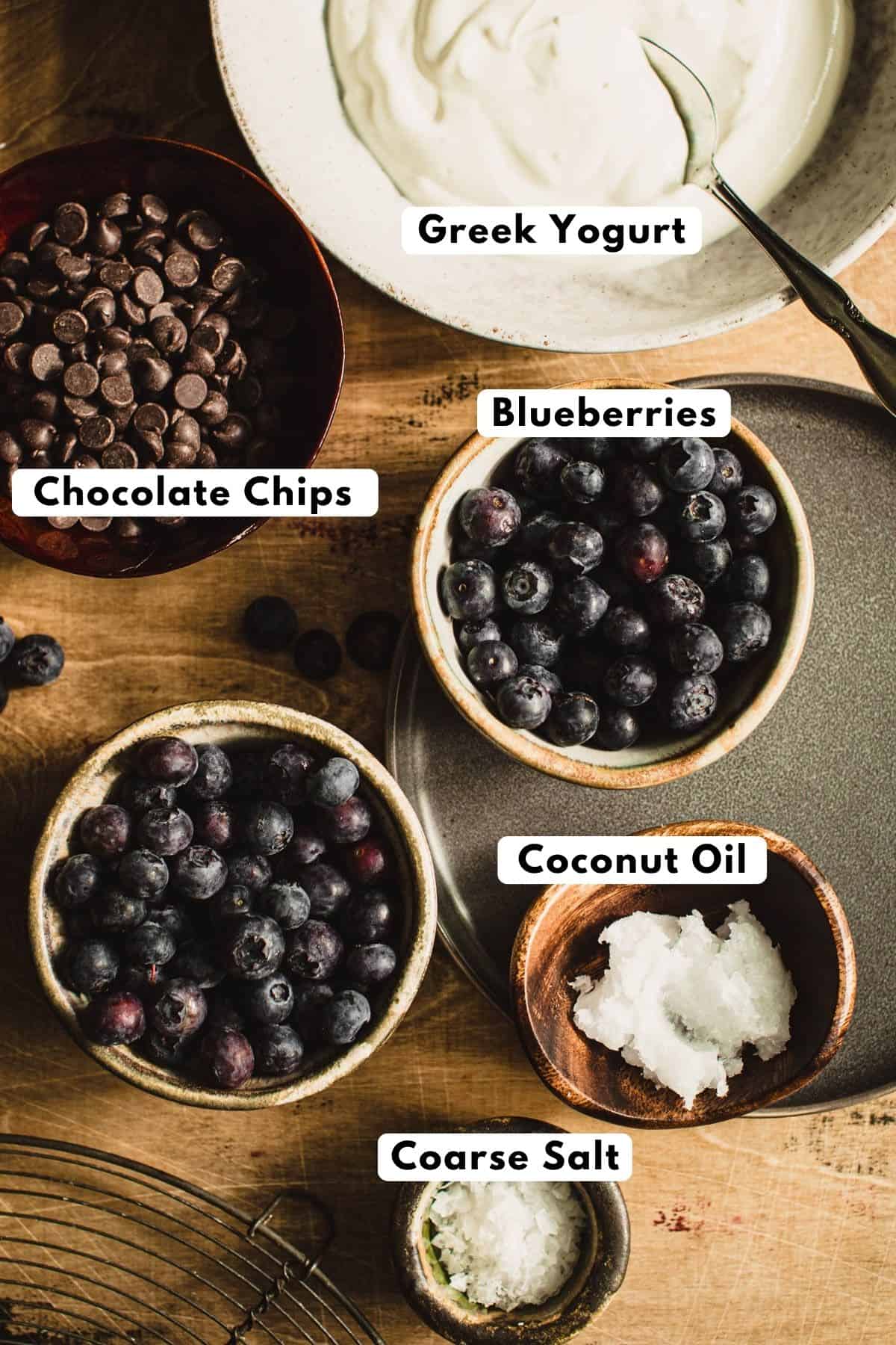 Chocolate covered blueberries ingredients.