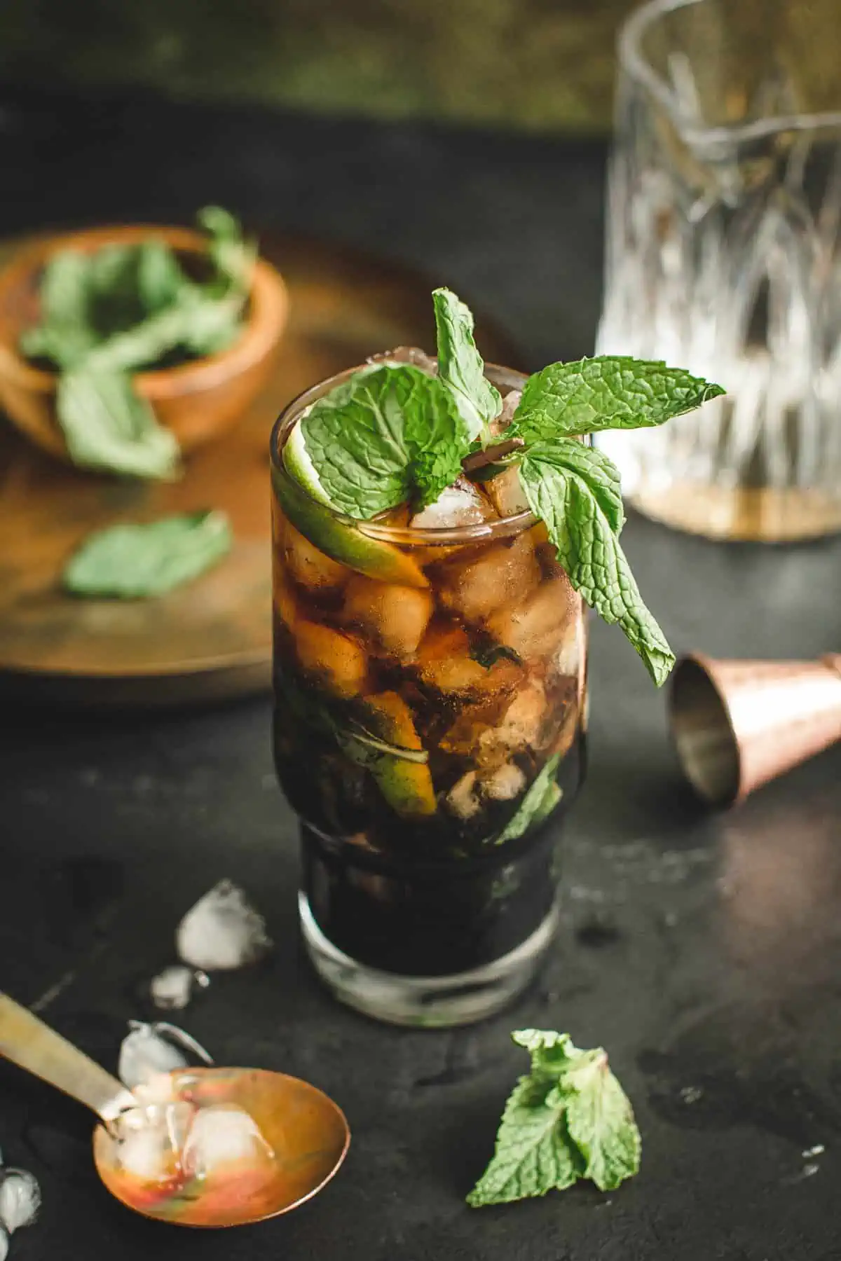 Mojito with black rum.