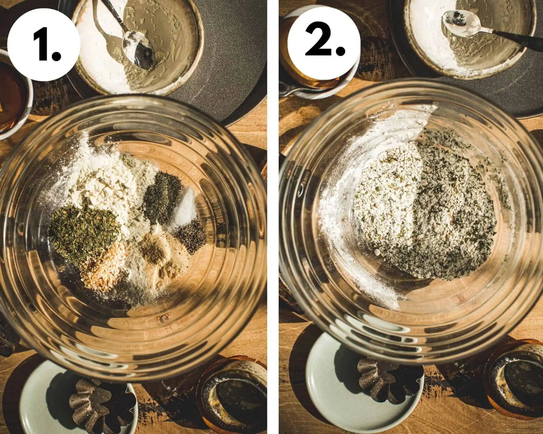 Ranch seasoning mix process steps.