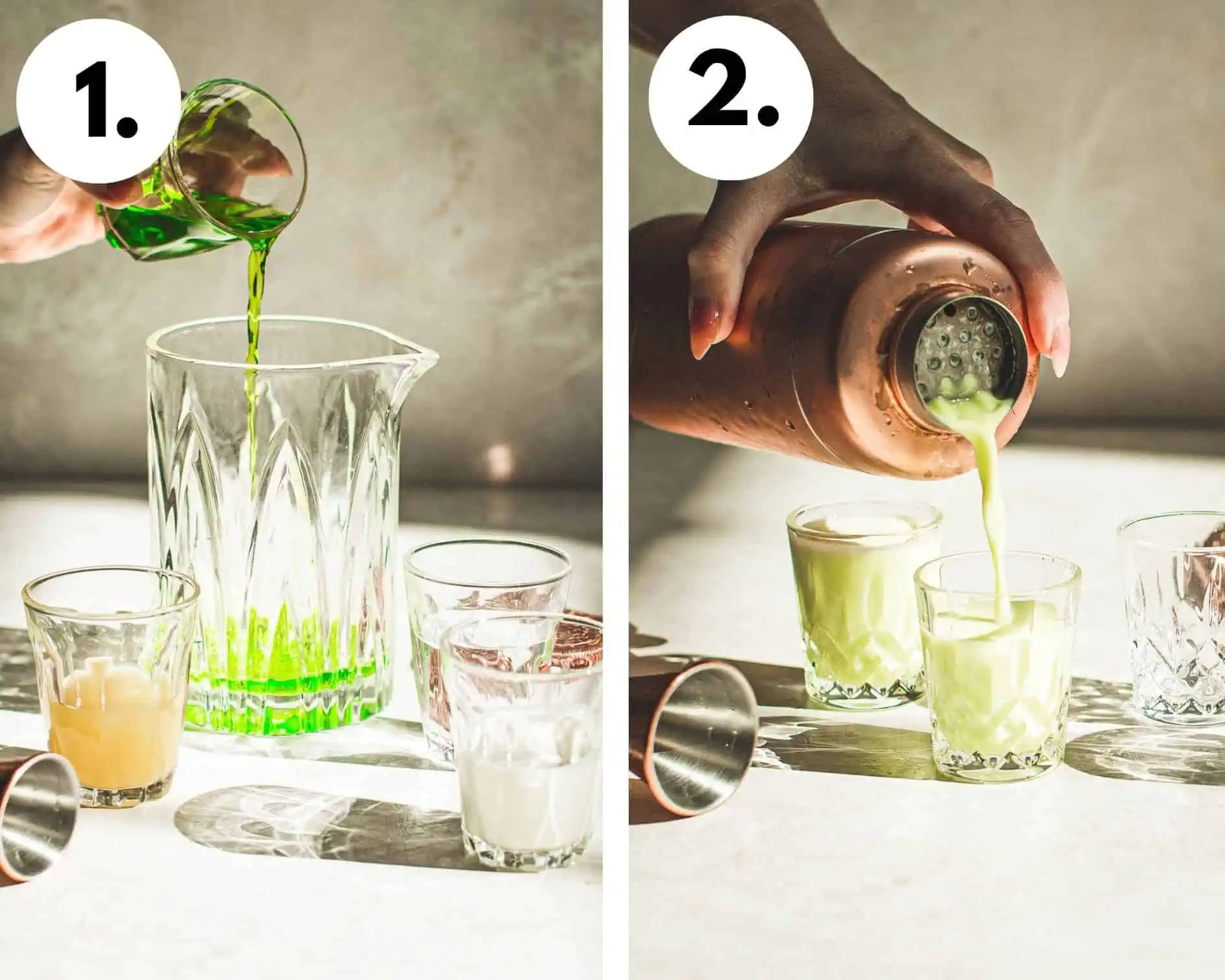 How to make a Scooby Snack Shot steps 1 and 2.