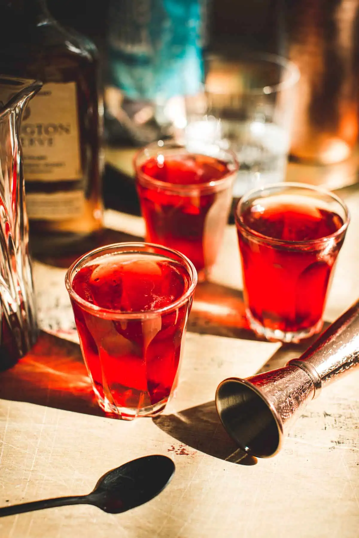 Washington apple shots on a table.