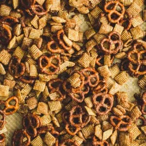 Easy churro Chex mix.