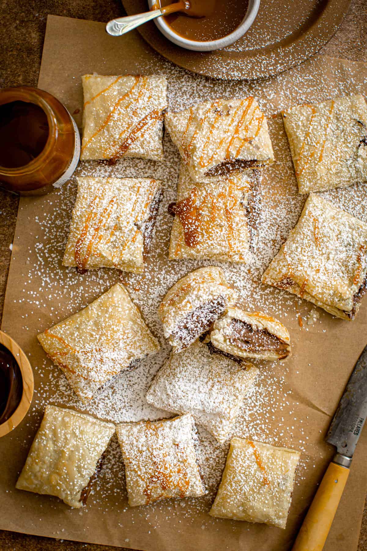 Nutella and puff pastry process step 4.