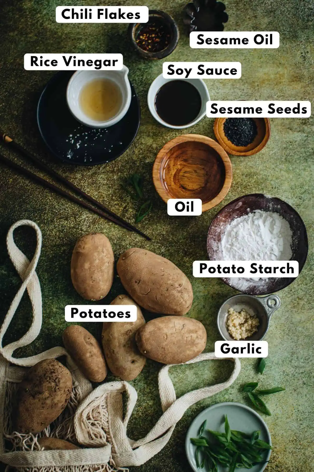 Potato dumpling ingredients.