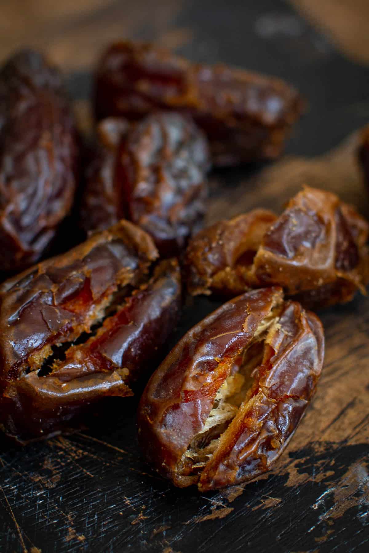 Snickers stuffed dates step 1.