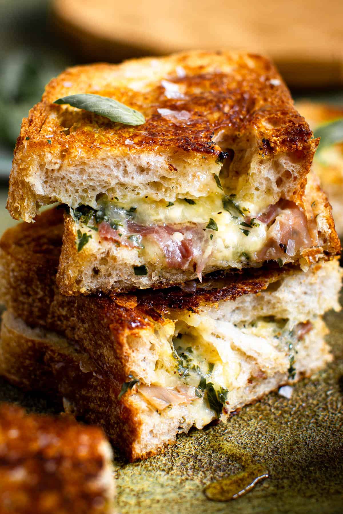 Easy garlic bread grilled cheese.