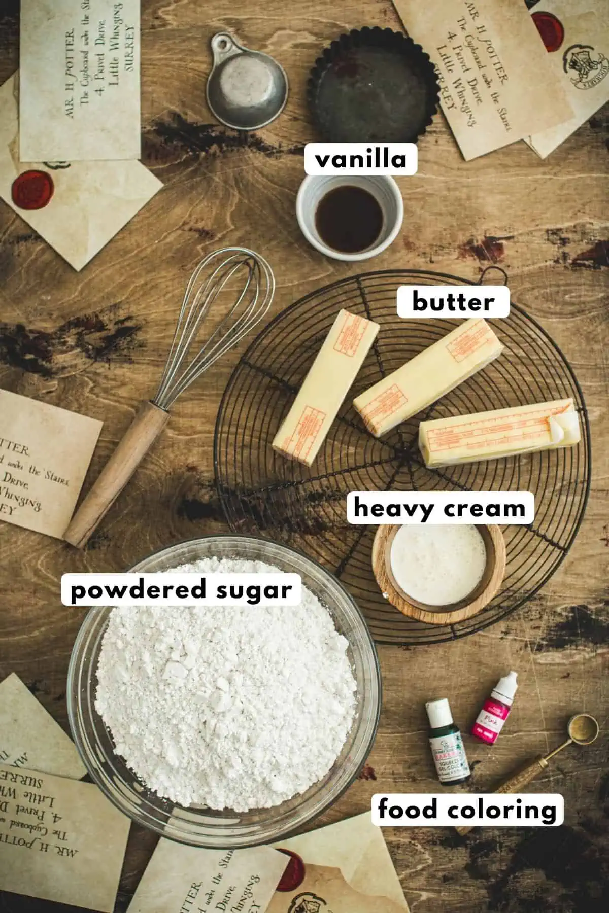 Frosting ingredients.