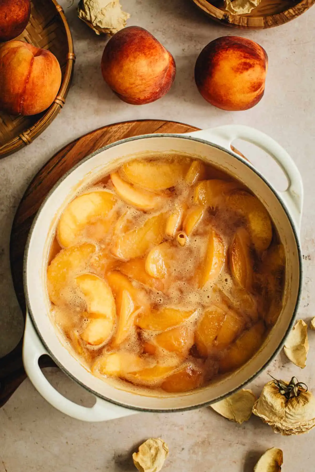 Peach syrup process step 2.