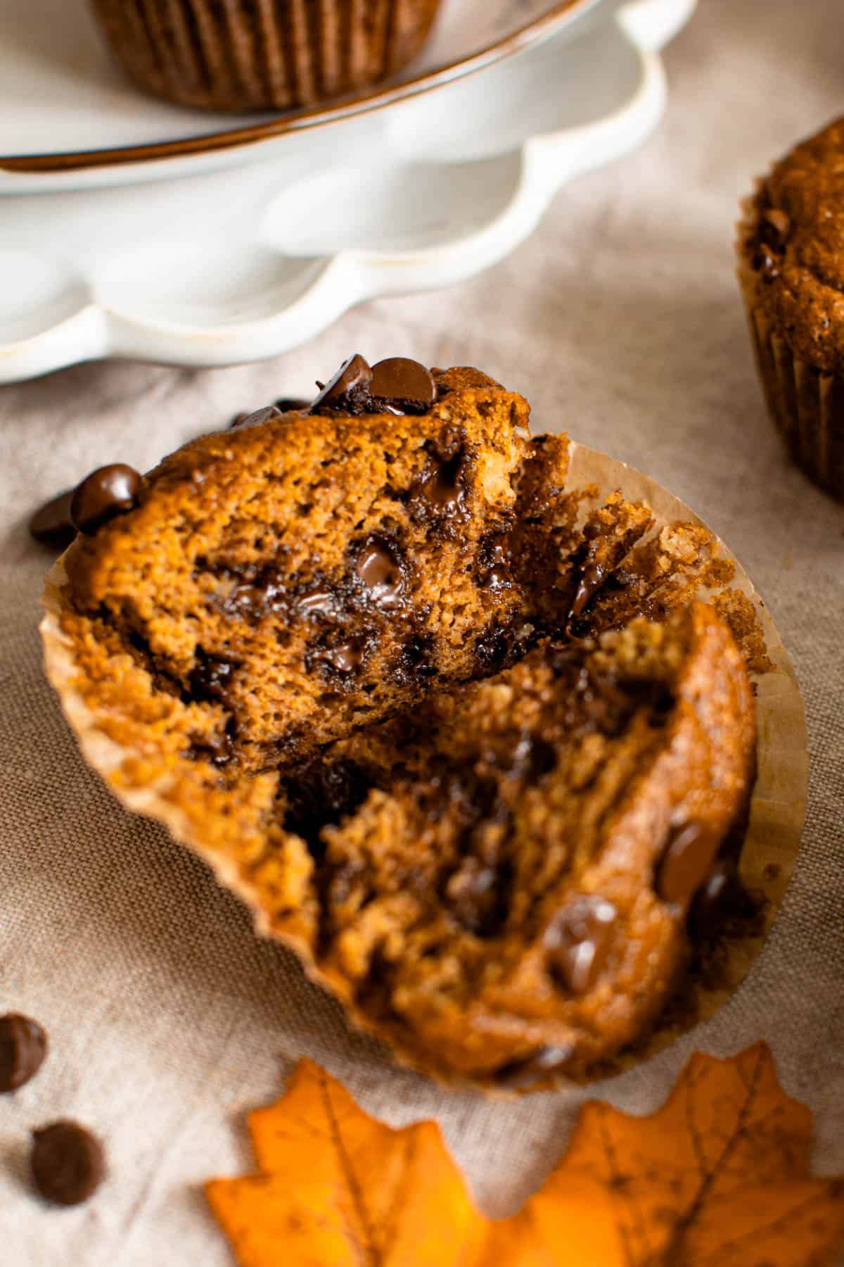 Almond flour pumpkin muffins with maple syrup.