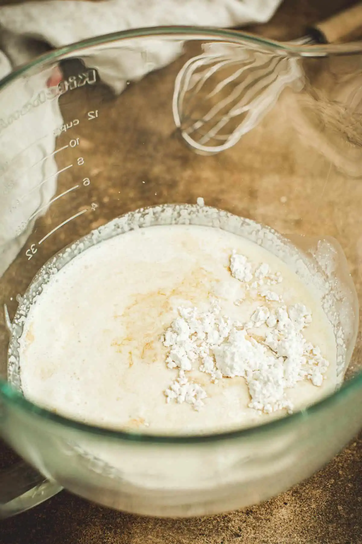 Bourbon whipped cream process step 1.