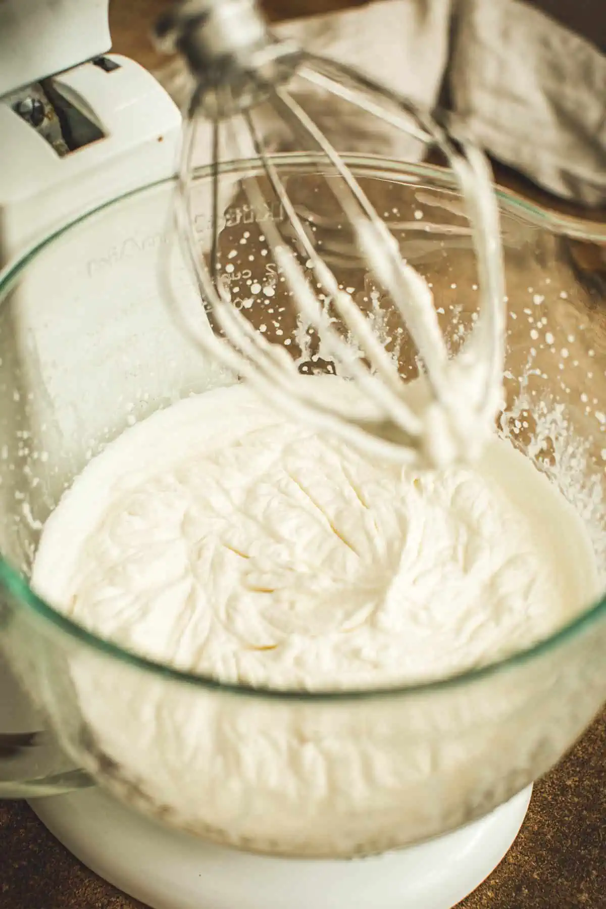 Bourbon whipped cream process step 2.
