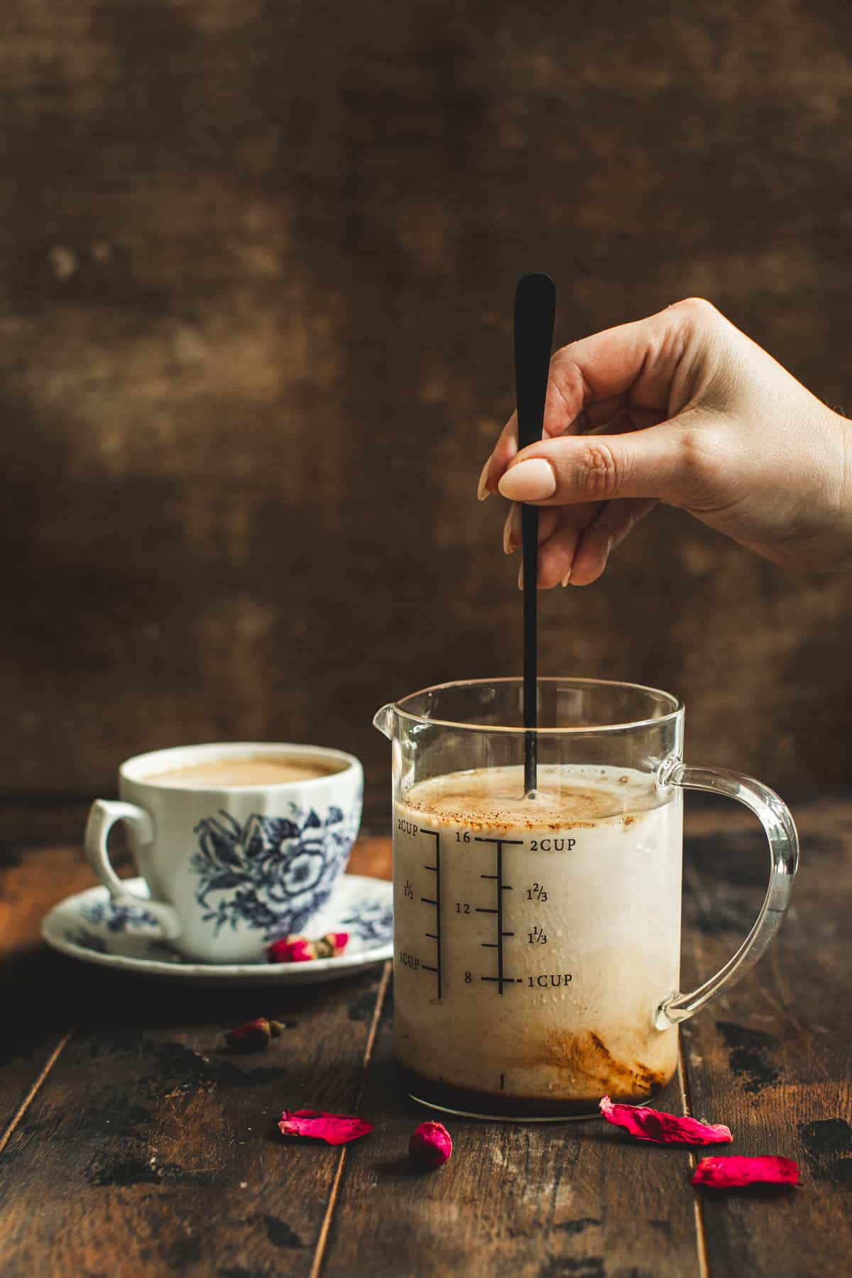 Caramel iced coffee step 1.