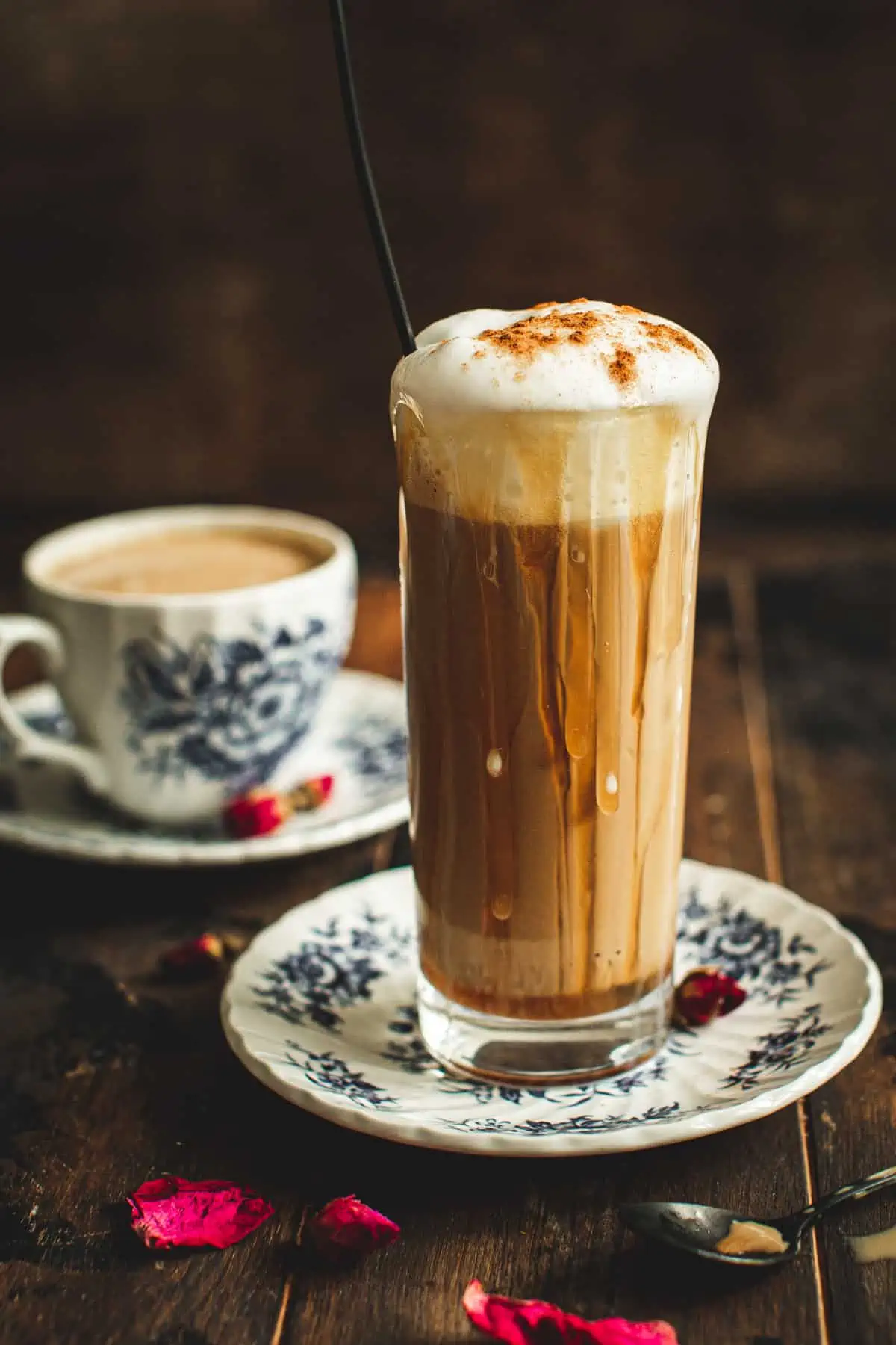 Caramel Iced Coffee with cold foam.