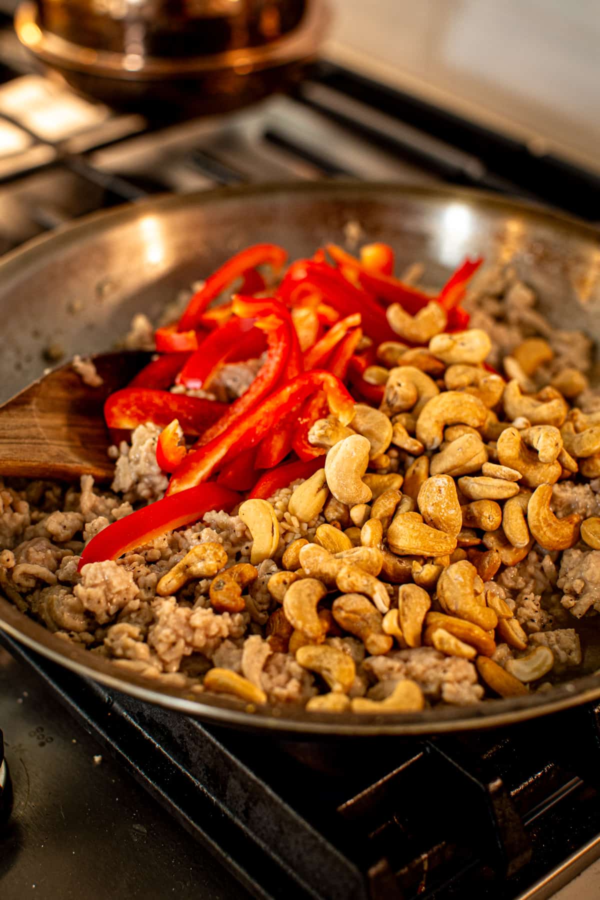 Cashew chicken process step 3.