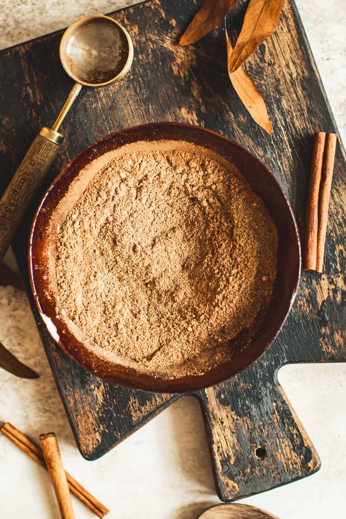 Chai spice mix ingredients.