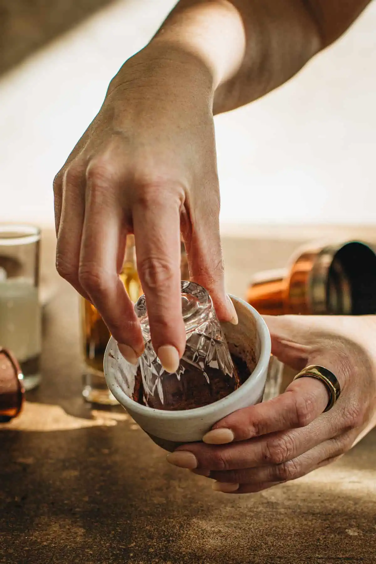 Chocolate cake shot step 2.