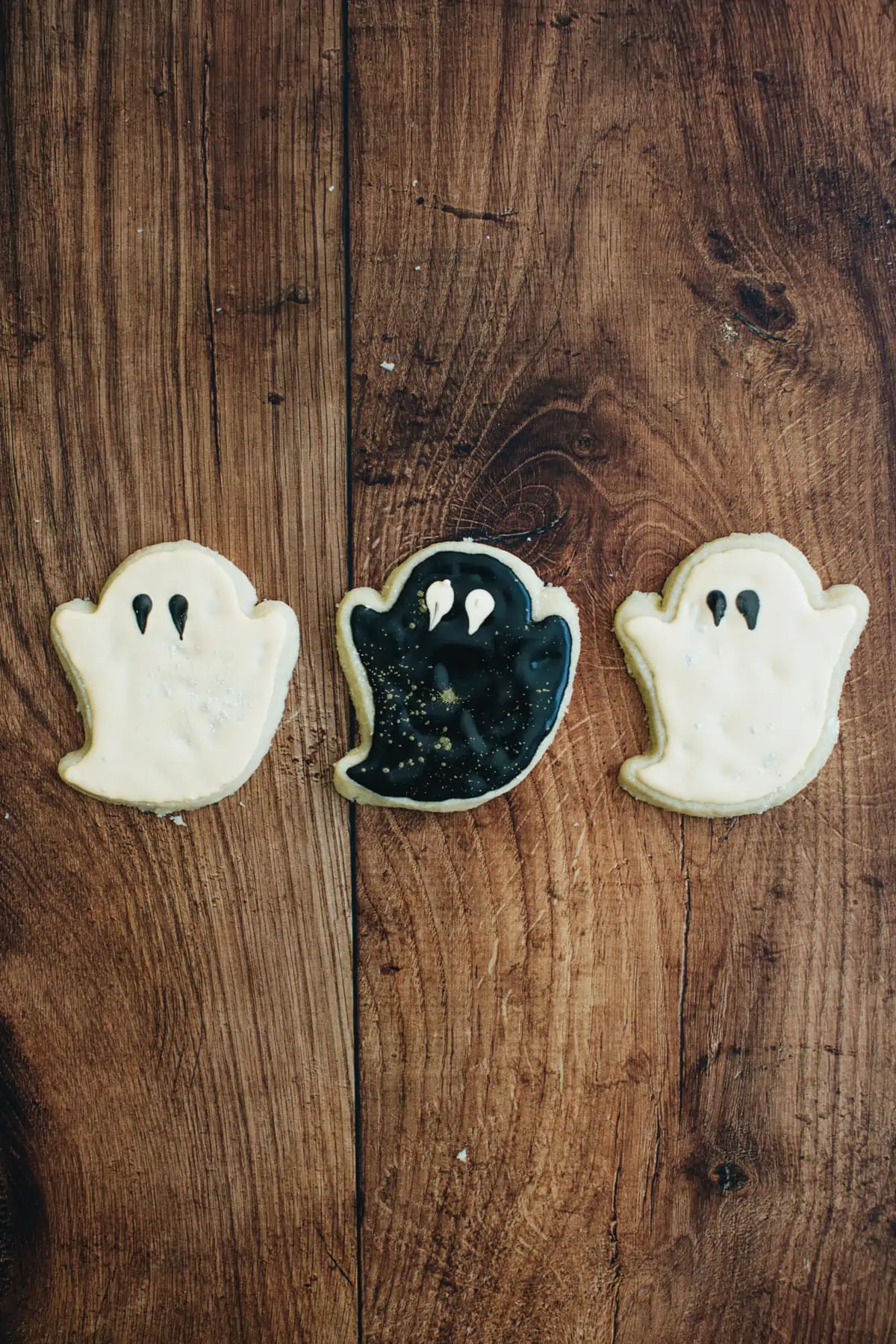 Decorated Halloween cookies.