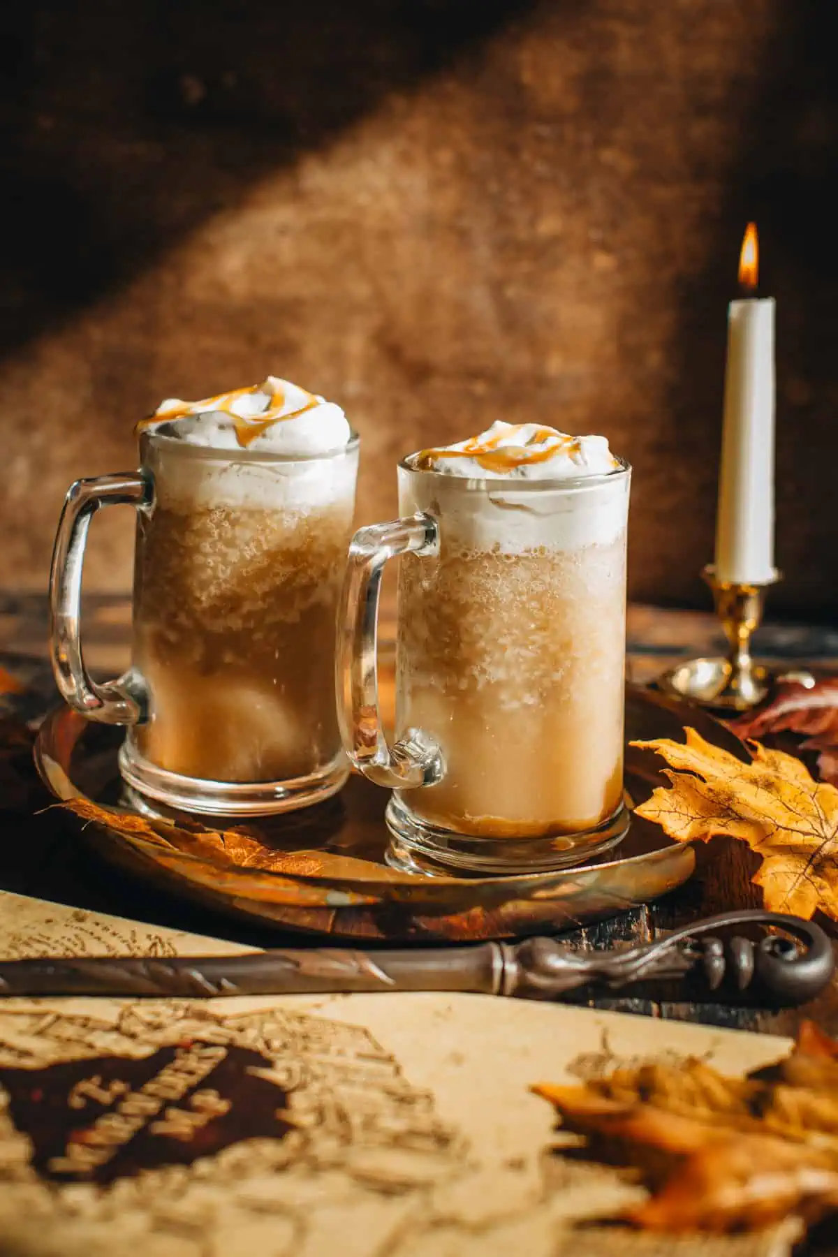 Universal frozen butterbeer topping with whipped cream.