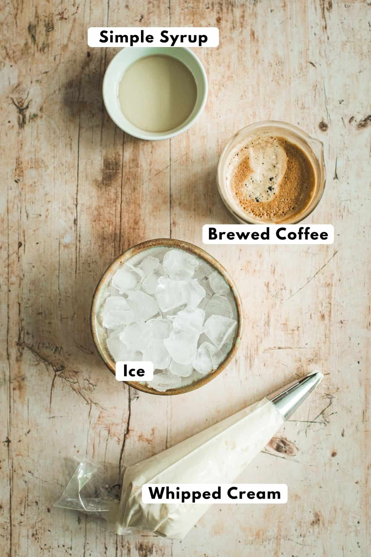 Frozen coffee ingredients.