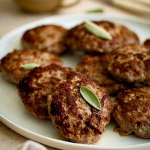 Homemade breakfast sausage on a plate.