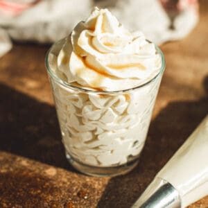 Maple whipped cream in a glass.